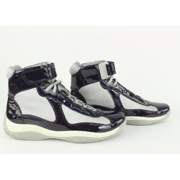 Prada Men\'s 10 US Cup Patent Leather Vernice Bike Sneaker 4T0341 main image 6
